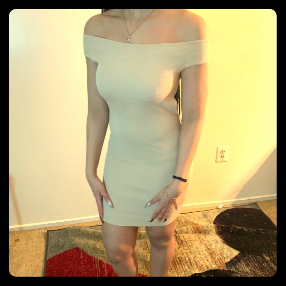 Nude mini dress